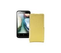 Купить - чехол для смартфона  Чехол-флип из экокожи для телефона Lenovo A369i Золотой