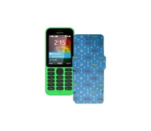 Купить - чехол для смартфона  Чехол-книга из экокожи для телефона Nokia 215 Фэшн голубой