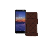 Купить - чехол для смартфона  Чехол-книга из экокожи для телефона Nokia 3.1a Коричневый ромб