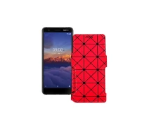 Купить - чехол для смартфона  Чехол-книга из экокожи для телефона Nokia 3.1a Красный ромб