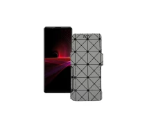 Купить - чехол для смартфона  Чехол-книга из экокожи для телефона Sony Xperia 1 III Серый ромб