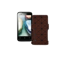 Купить - чехол для смартфона  Чехол-книга из экокожи для телефона Lenovo A369i Коричневый ромб