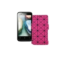 Купить - чехол для смартфона  Чехол-книга из экокожи для телефона Lenovo A369i Розовый ромб