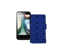 Купить - чехол для смартфона  Чехол-книга из экокожи для телефона Lenovo A369i Синий ромб