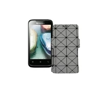 Купить - чехол для смартфона  Чехол-книга из экокожи для телефона Lenovo A369i Серый ромб