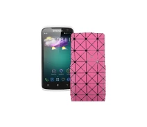 Купить - чехол для смартфона  Чехол-флип из экокожи для телефона Lenovo S820 Розовый ромб