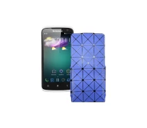 Купить - чехол для смартфона  Чехол-флип из экокожи для телефона Lenovo S820 Синий ромб