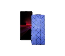 Купить - чехол для смартфона  Чехол-флип из экокожи для телефона Sony Xperia 1 III Синий ромб