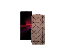 Купить - чехол для смартфона  Чехол-флип из экокожи для телефона Sony Xperia 1 III Коричневый ромб
