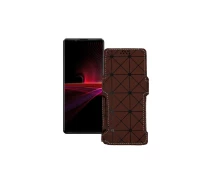 Купить - чехол для смартфона  Чехол-книга из экокожи для телефона Sony Xperia 1 III Коричневый ромб