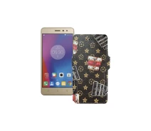 Купить - чехол для смартфона  Чехол-книга из экокожи для телефона Lenovo Vibe K6 Power (K33a42) Луи-Витон-коричневый