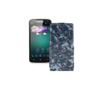 Купить - чехол для смартфона  Чехол-флип из экокожи для телефона Lenovo S820 Хаки-синий