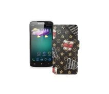 Купить - чехол для смартфона  Чехол-книга из экокожи для телефона Lenovo S820 Луи-Витон-коричневый