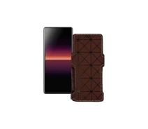Купить - чехол для смартфона  Чехол-книга из экокожи для телефона Sony Xperia L4 Коричневый ромб