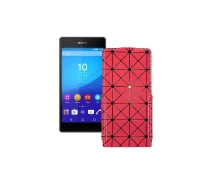 Купить - чехол для смартфона  Чехол-флип из экокожи для телефона Sony Xperia Z3 Plus E6553 Красный ромб