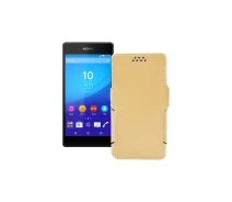 Купить - чехол для смартфона  Чехол-книга из экокожи для телефона Sony Xperia Z3 Plus E6553 Бежевый