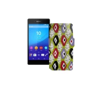 Купить - чехол для смартфона  Чехол-книга из экокожи для телефона Sony Xperia Z3 Plus E6553 Камни-цветные