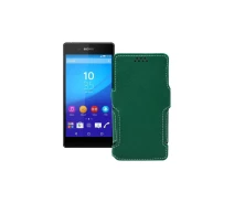 Купить - чехол для смартфона  Чехол-книга из экокожи для телефона Sony Xperia Z3 Plus E6553 Темно-зеленый