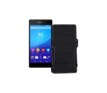 Купить - чехол для смартфона  Чехол-книга из экокожи для телефона Sony Xperia Z3 Plus E6553 Черный ромб