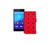 Купить - чехол для смартфона  Чехол-книга из экокожи для телефона Sony Xperia Z3 Plus E6553 Красный ромб