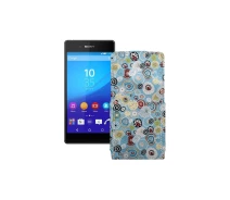 Купить - чехол для смартфона  Чехол-флип из экокожи для телефона Sony Xperia Z3 Plus E6553 Круги-цветные