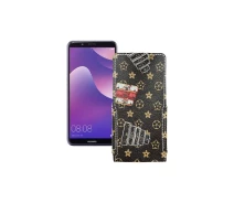 Купить - чехол для смартфона  Чехол-флип из экокожи для телефона Huawei Nova 2 lite Луи-Витон-коричневый