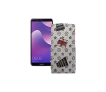 Купить - чехол для смартфона  Чехол-флип из экокожи для телефона Huawei Nova 2 lite Луи-Витон-белый