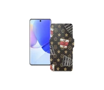Купить - чехол для смартфона  Чехол-книга из экокожи для телефона Huawei Nova 9 Луи-Витон-коричневый