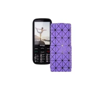 Купить - чехол для смартфона  Чехол-флип из экокожи для телефона Sigma Comfort 50 Optima Фиолетовый ромб