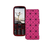 Купить - чехол для смартфона  Чехол-книга из экокожи для телефона Sigma Comfort 50 Optima 2021 Розовый ромб