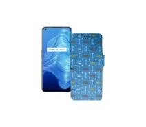 Купить - чехол для смартфона  Чехол-книга из экокожи для телефона Realme V5 5G Фэшн голубой