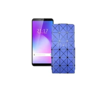 Купить - чехол для смартфона  Чехол-флип из экокожи для телефона Cubot Power Синий ромб