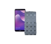 Купить - чехол для смартфона  Чехол-флип из экокожи для телефона Huawei Nova 2 lite Серый ромб