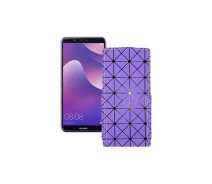 Купить - чехол для смартфона  Чехол-флип из экокожи для телефона Huawei Nova 2 lite Фиолетовый ромб