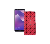 Купить - чехол для смартфона  Чехол-флип из экокожи для телефона Huawei Nova 2 lite Красный ромб