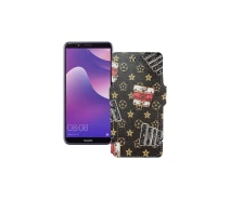 Купить - чехол для смартфона  Чехол-книга из экокожи для телефона Huawei Nova 2 lite Луи-Витон-коричневый