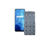 Купить - чехол для смартфона  Чехол-флип из экокожи для телефона Realme V5 5G Серый ромб