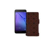 Купить - чехол для смартфона  Чехол-книга из экокожи для телефона Honor 6A Коричневый ромб