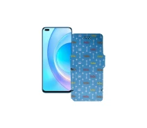 Купить - чехол для смартфона  Чехол-книга из экокожи для телефона Honor 50 Lite Фэшн голубой