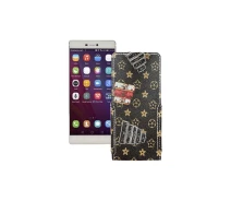 Купить - чехол для смартфона  Чехол-флип из экокожи для телефона Huawei P8 Луи-Витон-коричневый