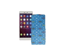 Купить - чехол для смартфона  Чехол-флип из экокожи для телефона Huawei P8 Фэшн голубой