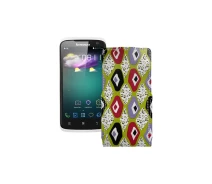 Купить - чехол для смартфона  Чехол-флип из экокожи для телефона Lenovo S820 Камни-цветные