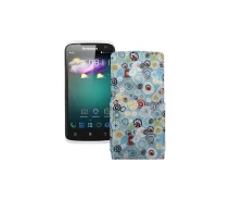 Купить - чехол для смартфона  Чехол-флип из экокожи для телефона Lenovo S820 Круги-цветные
