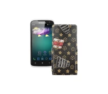 Купить - чехол для смартфона  Чехол-флип из экокожи для телефона Lenovo S820 Луи-Витон-коричневый