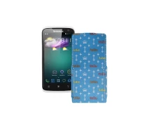 Купить - чехол для смартфона  Чехол-флип из экокожи для телефона Lenovo S820 Фэшн голубой