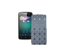 Купить - чехол для смартфона  Чехол-флип из экокожи для телефона Lenovo S820 Серый ромб