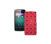 Купить - чехол для смартфона  Чехол-флип из экокожи для телефона Lenovo S820 Красный ромб
