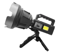 Купить - фонарик  Фонарь переносной TD-888-5W+COB ЗУ microUSB встроенный аккумулятор | power bank тренога черный