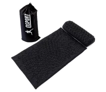 Купить - массажный коврик и принадлежности  Массажный коврик Аппликатор Кузнецова + валик массажер для спины/шеи/головы OSPORT Lotus Sun Mat Eco (apl-029) Черно-черный