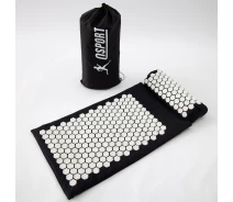 Купить - массажный коврик и принадлежности  Массажный коврик Аппликатор Кузнецова + валик массажер для спины/шеи/головы OSPORT Lotus Mat Eco (apl-021) Черно-белый